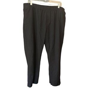 Womens Black Pant H&M XXL 4 Pockets Elastic Waist Polyester Blend Work Travel